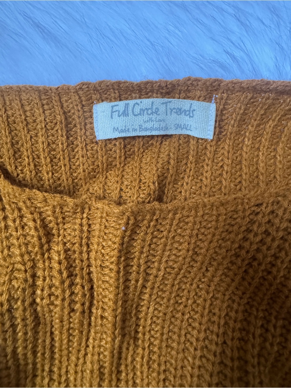 Full Circle Trends Women's Ribbed Crew Sweater in Mustard